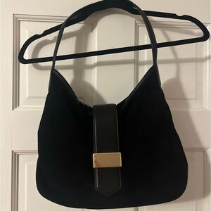 JCrew Black Suede Shoulder Bag